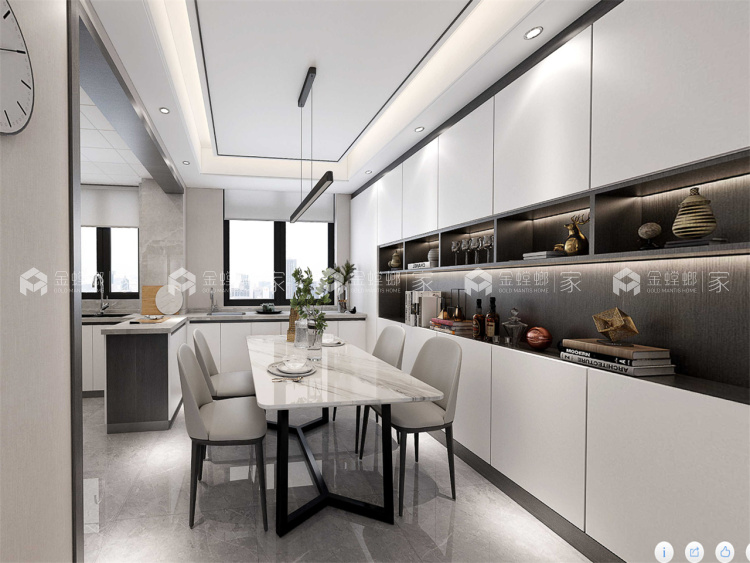 120平网师花苑现代风格-光阴岁月-空间效果图