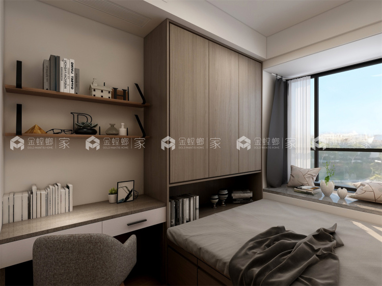 115平水漾花城现代风格-空间效果图