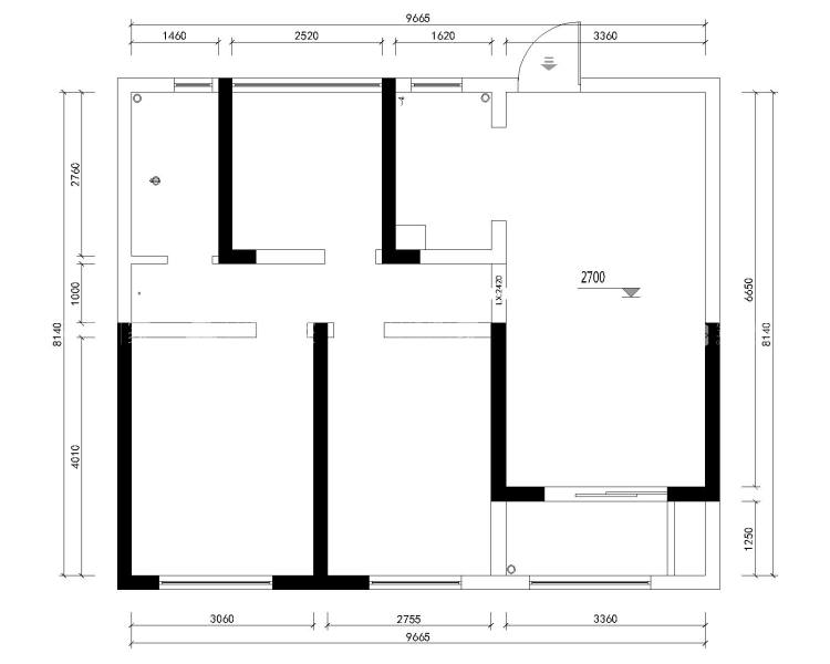 90平朗悦公园府北欧风格-清风徐来-业主需求&原始结构图