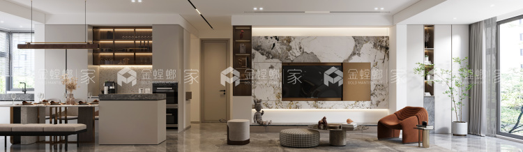 165平上园湾现代风格-空间效果图