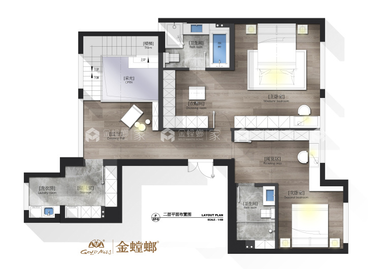 301平苏州湾景苑现代风格-平面布置图