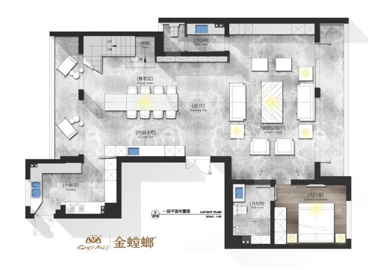 301平苏州湾景苑现代风格-平面布置图