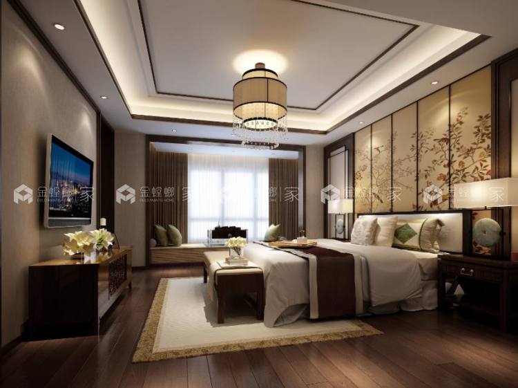 260平水岸清华新中式风格-空间效果图