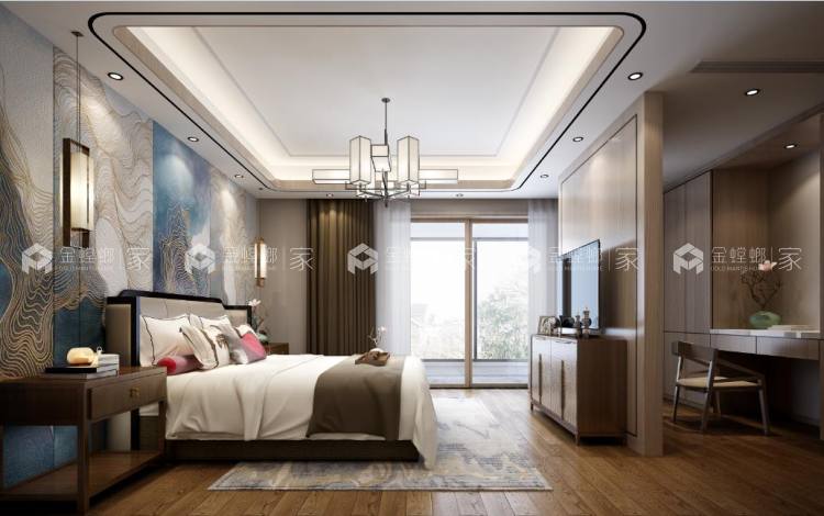 160平中粮本岸新中式风格-于方圆之中，内有乾坤-空间效果图