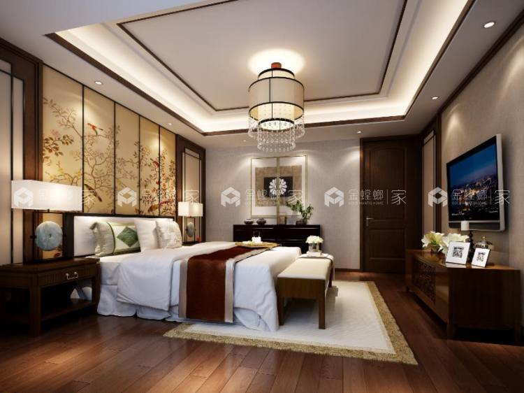 260平水岸清华新中式风格-空间效果图