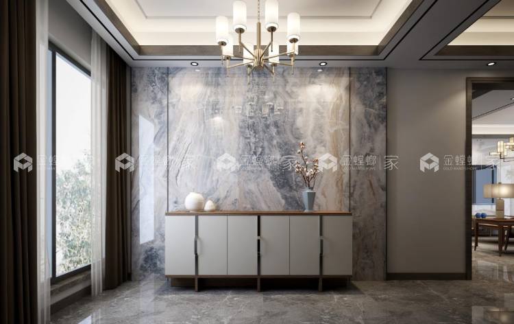 160平中粮本岸新中式风格-于方圆之中，内有乾坤-空间效果图