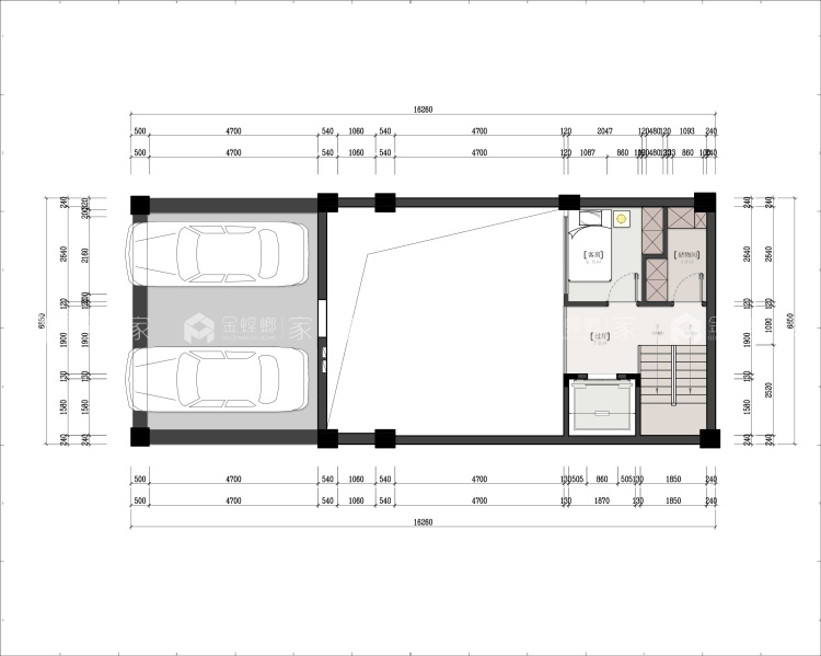 300平九龙仓逅湾雅苑现代风格-家有一面书墙-平面布置图