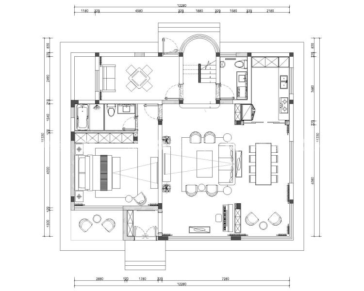 280平何山花园现代风格-现代的简雅-平面布置图