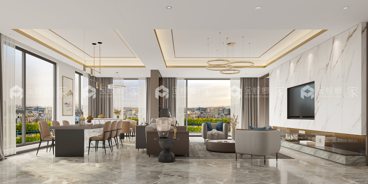 280平何山花园现代风格-现代的简雅-空间效果图