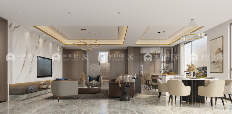 280平何山花园现代风格-现代的简雅-空间效果图