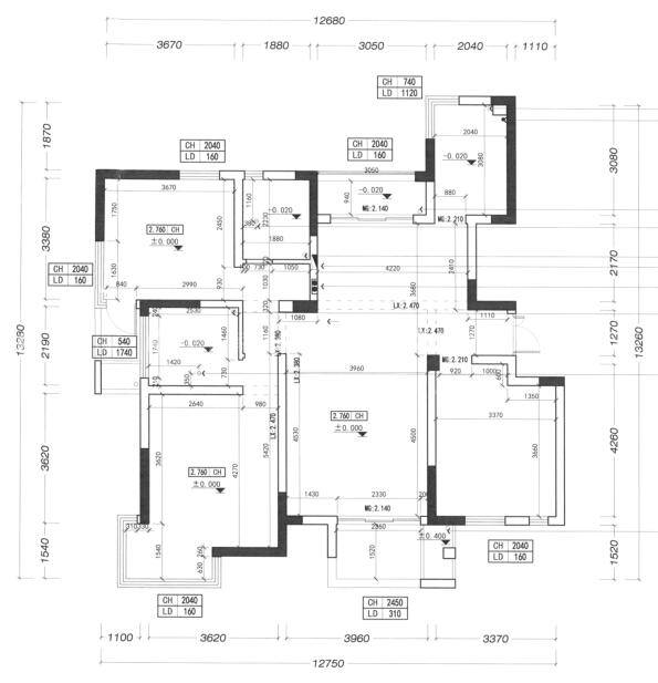 100平天都花园现代风格-生活中的一点小浪漫-业主需求&原始结构图