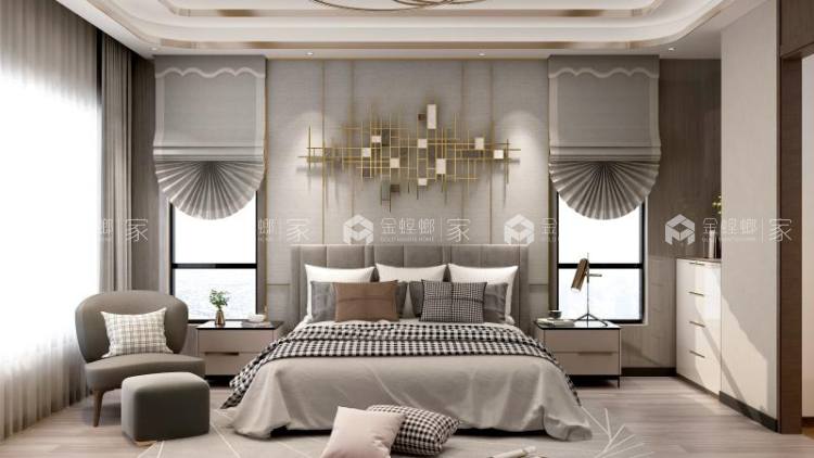100平天都花园现代风格-生活中的一点小浪漫-卧室效果图及设计说明