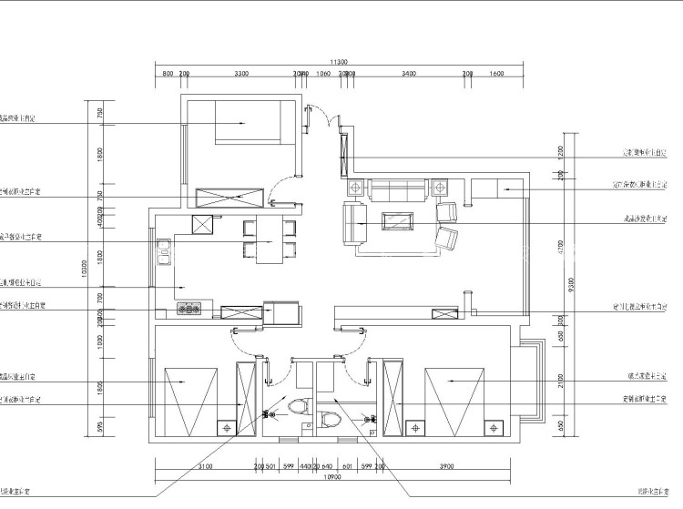 134平东湖湾现代风格-经典的现代轻奢-平面布置图