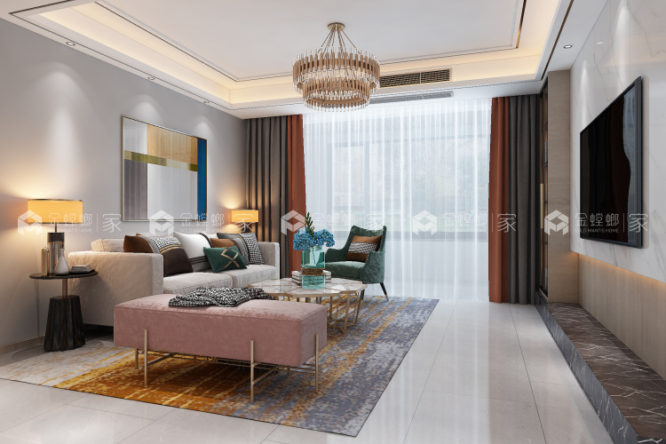 134平东湖湾现代风格-经典的现代轻奢-空间效果图