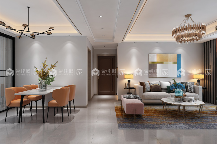 134平东湖湾现代风格-经典的现代轻奢-空间效果图