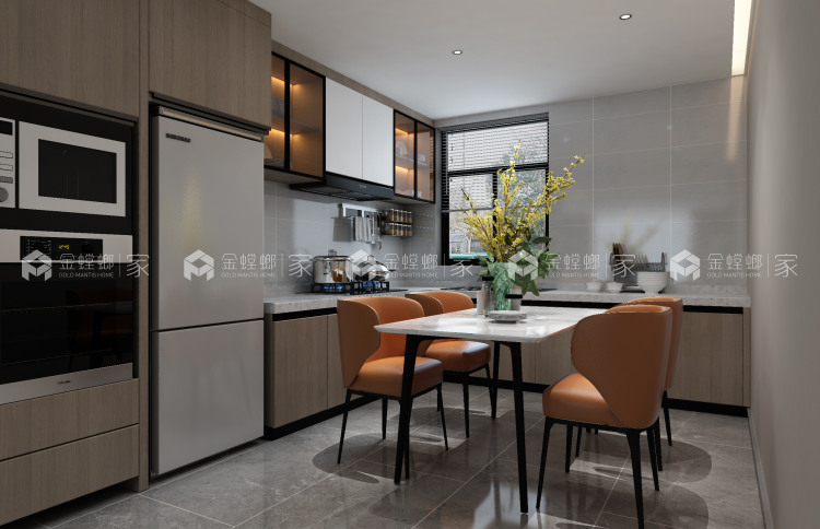 130平外滩首府现代风格-蓝色海洋与浅灰色木纹的碰撞-空间效果图