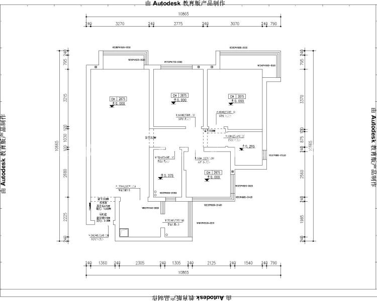 92平兰台府日式风格-业主需求&原始结构图