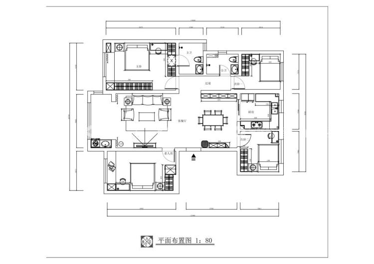 137平碧桂园锦绣华府现代风格-平面布置图