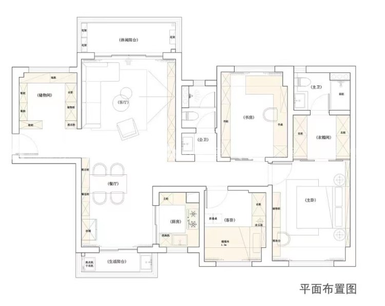 142平谦祥兴隆城现代风格-平面布置图