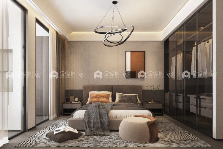 180平金河国际现代风格-空间效果图