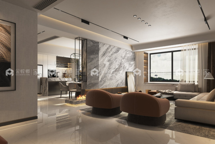 180平金河国际现代风格-空间效果图