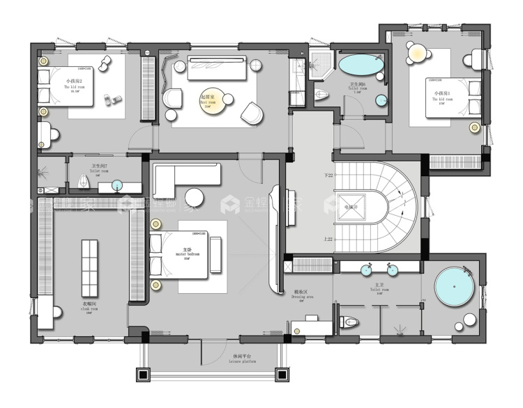 780平桃花源法式风格-平面布置图