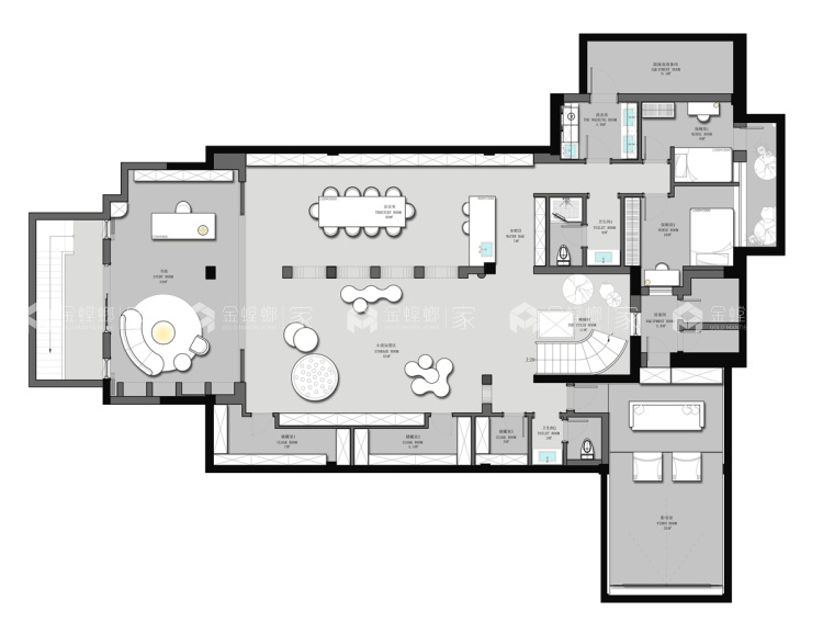 780平桃花源法式风格-平面布置图