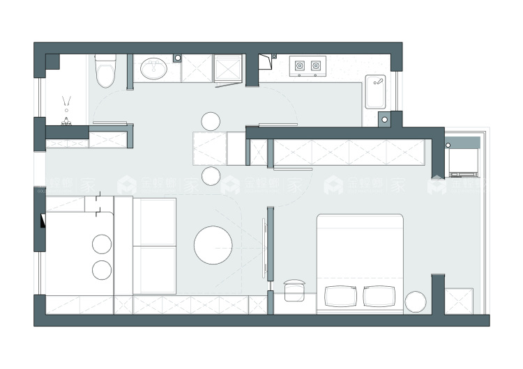 80平人民路1110号日式风格-诗意的栖居-平面布置图