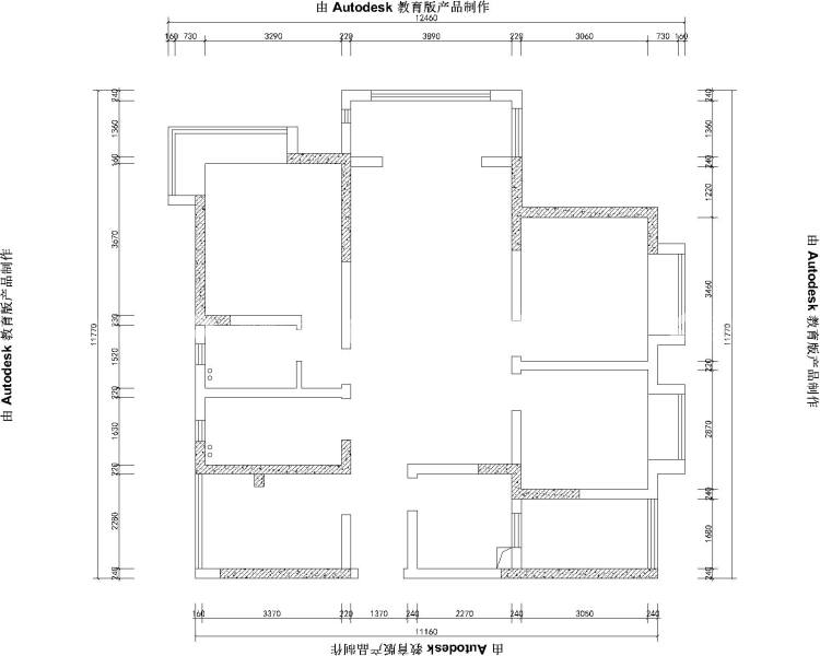 120平观澜盛景现代风格-业主需求&原始结构图