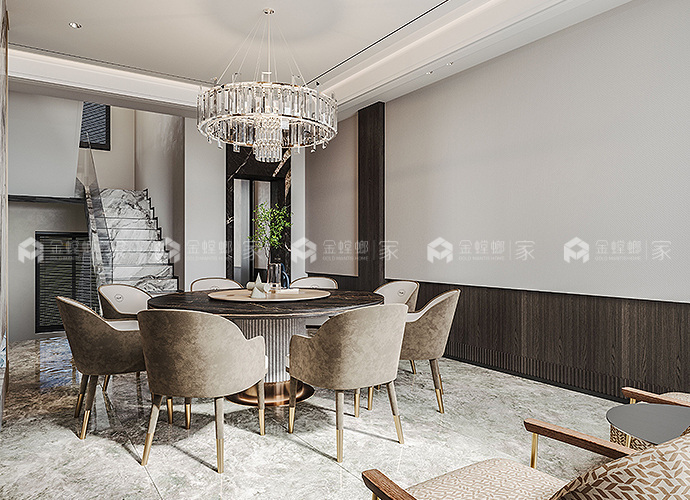 500平凤凰里现代风格-惬意高级住宅-餐厅效果图及设计说明