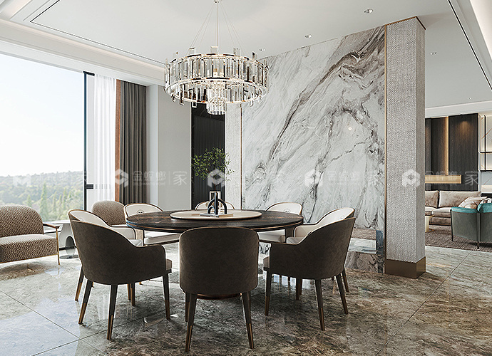 500平凤凰里现代风格-惬意高级住宅-餐厅效果图及设计说明