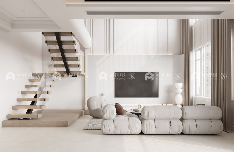 140平保利艾庐简美风格-独居也能温柔闪光-空间效果图