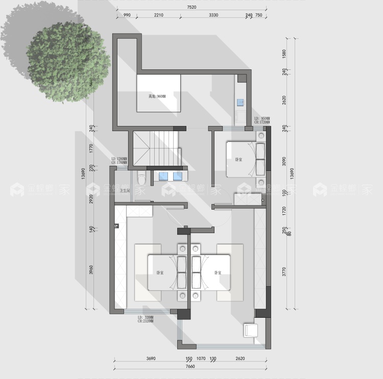 196平汇鸿景云美式风格-平面布置图