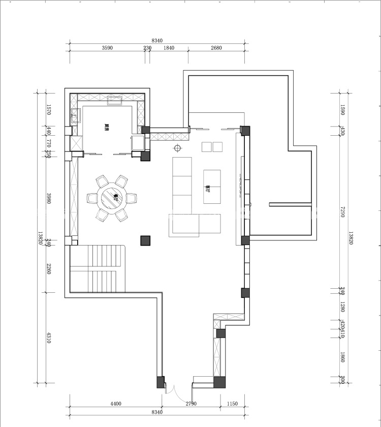 384平荣御蓝湾现代风格-平面布置图