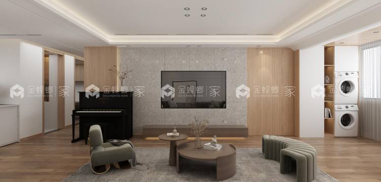 150平春晖小区现代风格-客厅效果图及设计说明