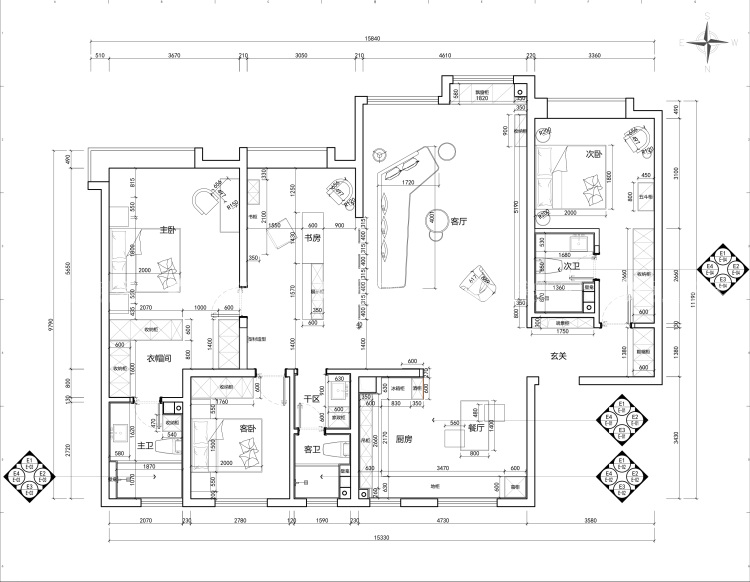 181平锦绣善园现代风格-平面布置图