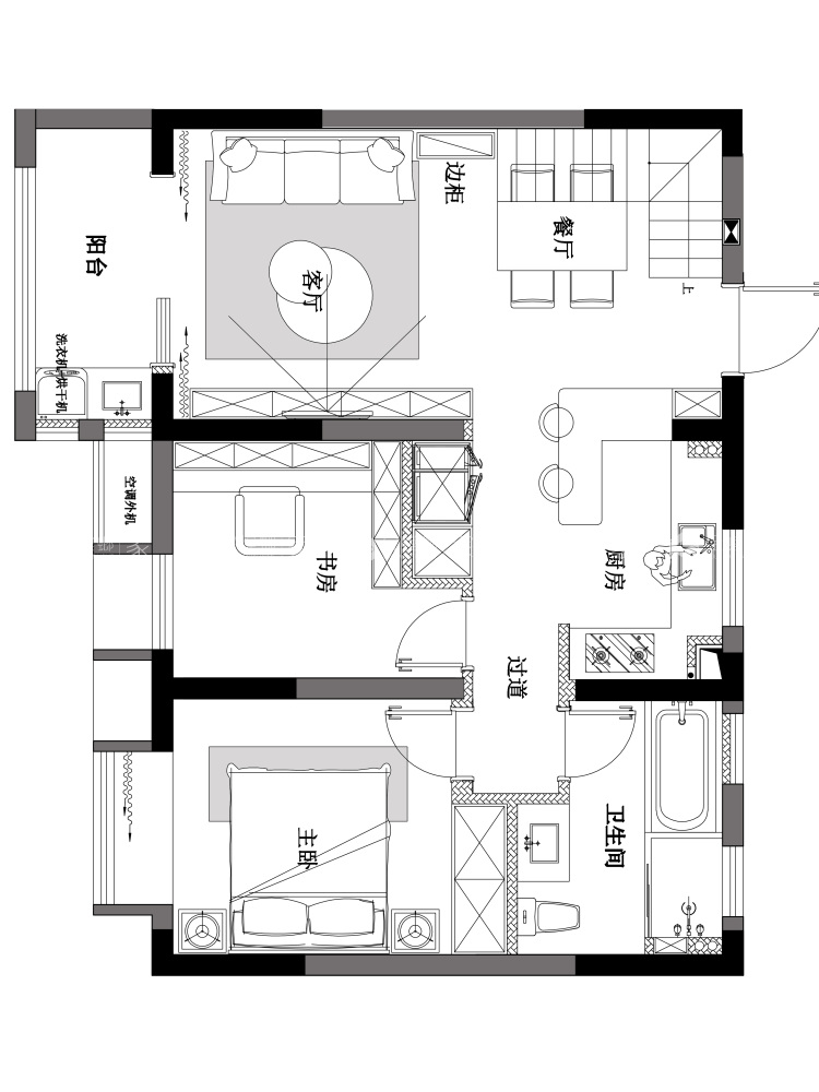 160平水岸佳境花苑北欧风格-木色的温度-平面布置图