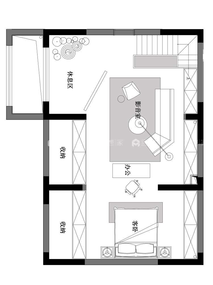 160平水岸佳境花苑北欧风格-木色的温度-平面布置图