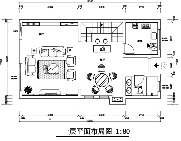 450平永威金域蓝湾法式风格-平面布置图