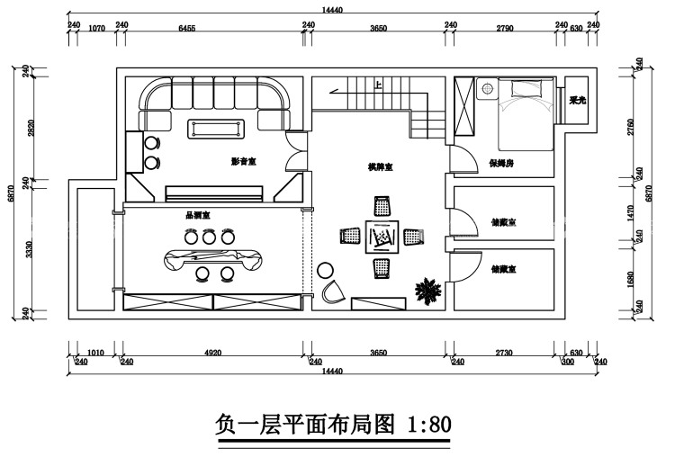 450平永威金域蓝湾法式风格-平面布置图