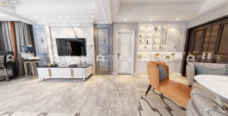 140平新城悦隽美式风格-空间效果图