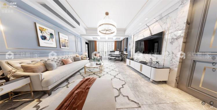 140平新城悦隽美式风格-空间效果图