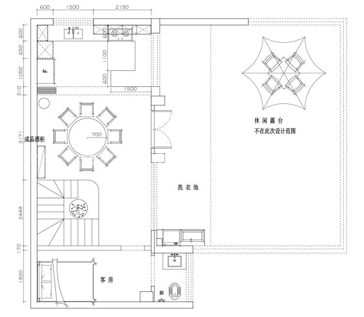 170平滨江国际现代风格-平面布置图