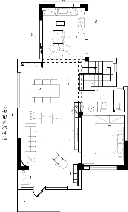 180平优步学府现代风格-平面布置图