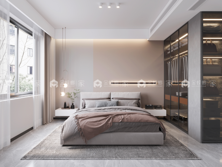 140平荷岸晓风现代风格-梦想家-空间效果图