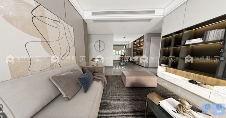 135平阳光城现代风格-干净舒服-餐厅效果图及设计说明