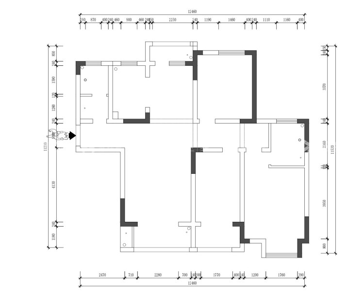 135平阳光城现代风格-干净舒服-业主需求&原始结构图