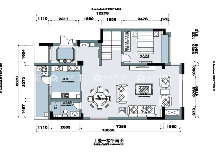 330平碧水湾玉园新中式风格-平面布置图