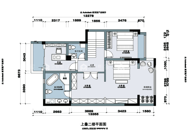 330平碧水湾玉园新中式风格-平面布置图