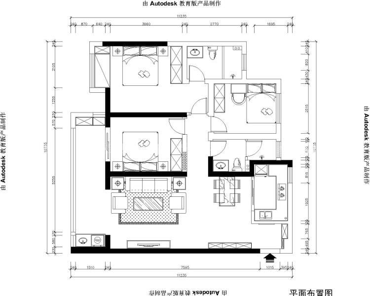 112平镇江北固湾日式风格-平面布置图